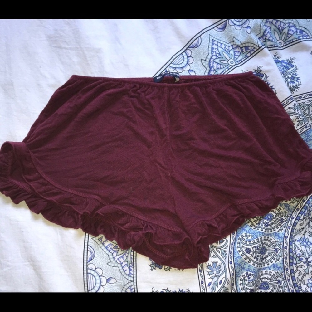 Brandy Melville maroon flowy shorts